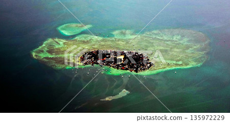 view from the sky of the Thousand Islands, Indonesia 135972229