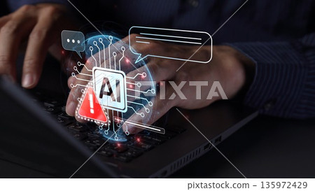 AI Prompt Error Warning in Chat Interface with Alert and System Issue Muxer 135972429