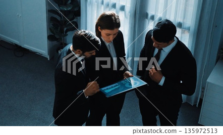 Top view of businessman joined a team and shake hands with manager. Directorate. Top view of businessman joined a team and shake hands with manager. Directorate. 135972513