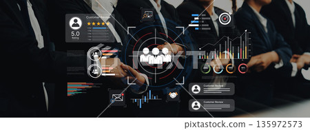 Customer data analysis for target audience and market research. Fermion 135972573