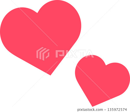 可愛的兩顆紅心向量圖 135972574