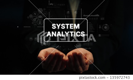 Hands Holding System Analytics Symbols and Data Visualization Concepts in Modern Technology Environment. Asymptotic smart data analytic Hands Holding System Analytics Symbols and Data Visualization Concepts in Modern Technology Environment. Asymptotic smart data analytic 135972743