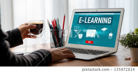 E-learning website with modish sofware for student to study on the internet E-learning website with modish sofware for student to study on the internet 135972814