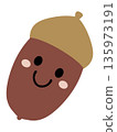 Simple and cute acorn character illustration material 135973191
