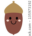 Simple and cute acorn character illustration material 135973192