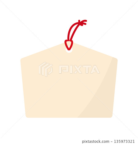 Simple votive plaque frame in flat design - plain vector material 135973321
