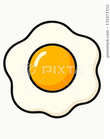 Fried egg vector illustration 135973352