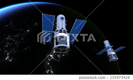 衛星和地球 135973426