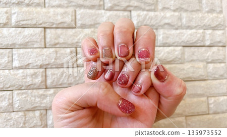 Pink Magnet and Flash Nails Pink Magnet and Flash Nails 135973552