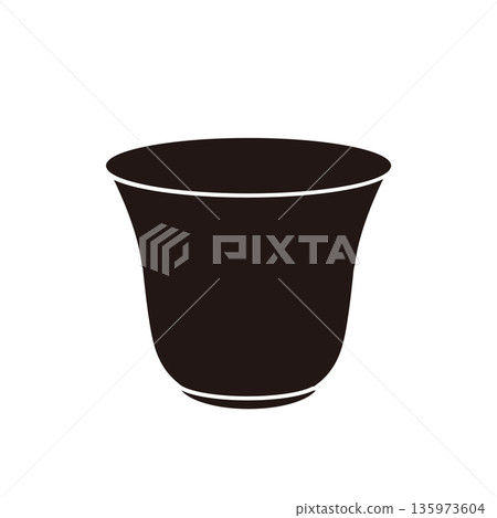 茶道用具：簡單的茶杯，單色 135973604