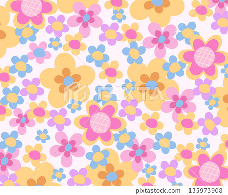 floral pattern, seamless, vector 135973908
