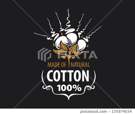 The cotton flower blooms on threads during the production of natural fabrics. The cotton flower blooms on threads during the production of natural fabrics. 135974034