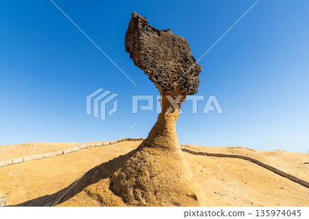 Beautiful Queen's Head of the Yehliu Geopark. Yehliu is a cape located in Wanli, New Taipei City, Taiwan. Beautiful Queen's Head of the Yehliu Geopark. Yehliu is a cape located in Wanli, New Taipei City, Taiwan. 135974045