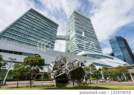 Modern building view of Chinatrust Commercial Bank (CTBC) Financial Park in Taipei, Taiwan. It houses the headquarters of CTBC Financial Holding. Modern building view of Chinatrust Commercial Bank (CTBC) Financial Park in Taipei, Taiwan. It houses the headquarters of CTBC Financial Holding. 135974050