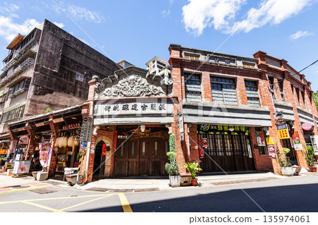 Traditional building view of the Shenkeng Old Street in New Taipei City, Taiwan. The street is famous for its tofu-related food. Traditional building view of the Shenkeng Old Street in New Taipei City, Taiwan. The street is famous for its tofu-related food. 135974061
