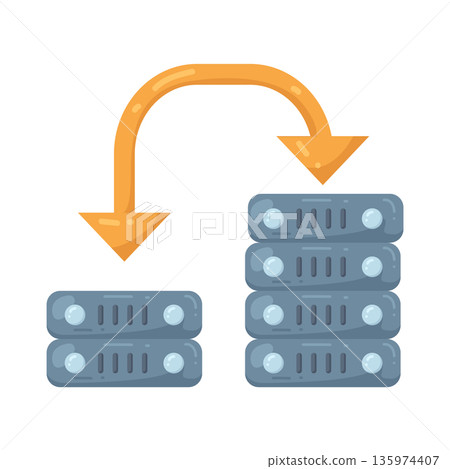 Illustration of Data migration 135974407