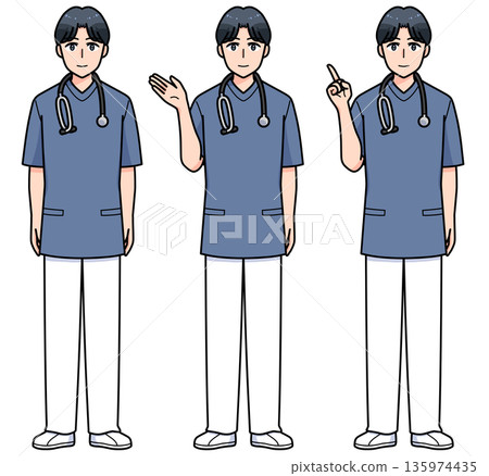 一群帶著微笑的男護士 一群帶著微笑的男護士 135974435