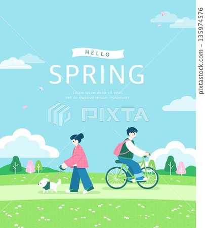 Happy Spring Flower Background Happy Spring Flower Background 135974576