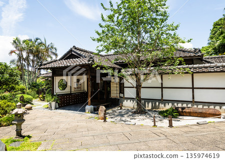 View of the Beitou Museum in Taipei, Taiwan (sometimes known as the Taiwan Folk Arts Museum). It was built during the Japanese colonial era. 135974619