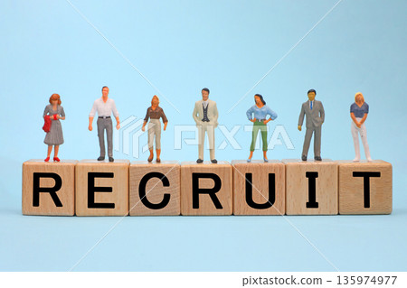 A block with the word "Recruit" written on it A block with the word "Recruit" written on it 135974977