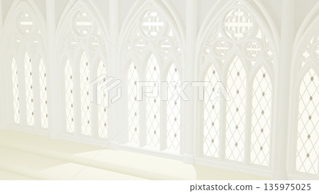 Church-style background, white, diagonal (3DCG created with Blender) 135975025