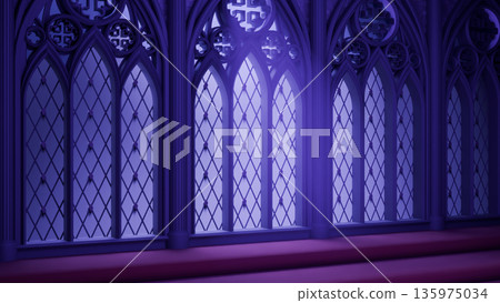 Church-style background, blue, windowsill (3DCG created with Blender) Church-style background, blue, windowsill (3DCG created with Blender) 135975034