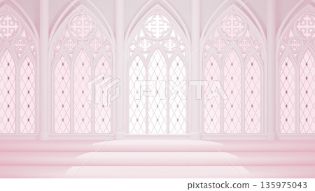 Church-style background, pink, front (3DCG created with Blender) Church-style background, pink, front (3DCG created with Blender) 135975043