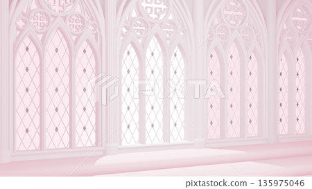 Church-style background, pink, windowsill (3DCG created with Blender) Church-style background, pink, windowsill (3DCG created with Blender) 135975046