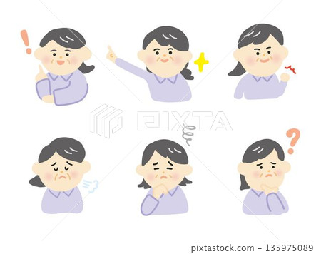 老奶奶表情各異 135975089