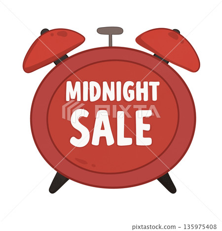 Midnight sale lettering on alarm clock  135975408