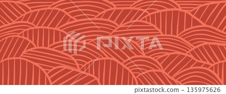 Vineyard landscape design. Wavy farm field lines pattern for abstract wallpaper. Vineyard landscape design. Wavy farm field lines pattern for abstract wallpaper. 135975626