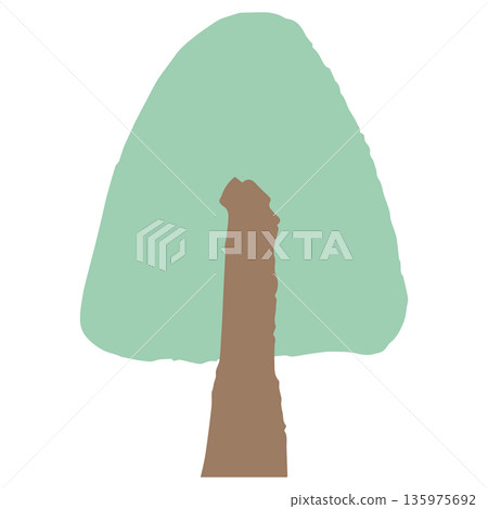 Easy-to-use general-purpose illustration cut series for the homepage of childcare facilities | Easy hand-drawn trees 135975692