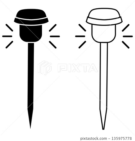 Solar garden light lamp icon. Light solar powered garden lamp sign. flat style. Solar garden light lamp icon. Light solar powered garden lamp sign. flat style. 135975778
