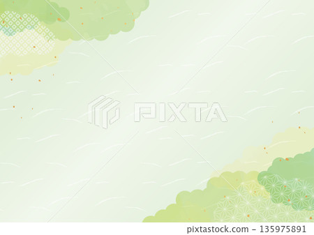 Green cloud background material 135975891