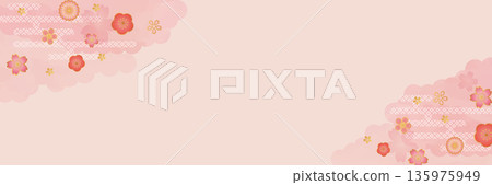 Pink floral background 135975949