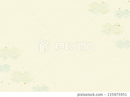 藍色海浪的水彩背景 135975951