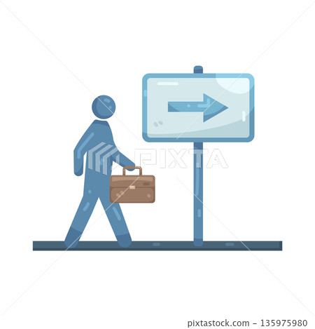 Illustration of businessman walking Illustration of businessman walking 135975980