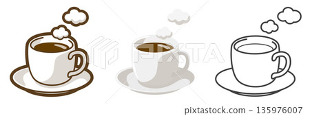 Hot coffee (coffee cup and saucer) Hot coffee (coffee cup and saucer) 135976007