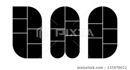 Collage panels set. Storyboard layout panel. Manga comic book blank template. Empty page frame for photo collage. Rounded rectangle gallery mockup. Vector illustration isolated on white background Collage panels set. Storyboard layout panel. Manga comic book blank template. Empty page frame for photo collage. Rounded rectangle gallery mockup. Vector illustration isolated on white background 135976012