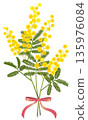 Mimosa bouquet (pink ribbon) 135976084