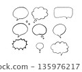 Simple speech bubble set | Handwritten style 135976217