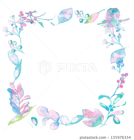 Watercolor. Spring color plant illustration with a watercolor touch. Fairy tale color plant illustration in vector. Watercolor. Spring color plant illustration with a watercolor touch. Fairy tale color plant illustration in vector. 135976334