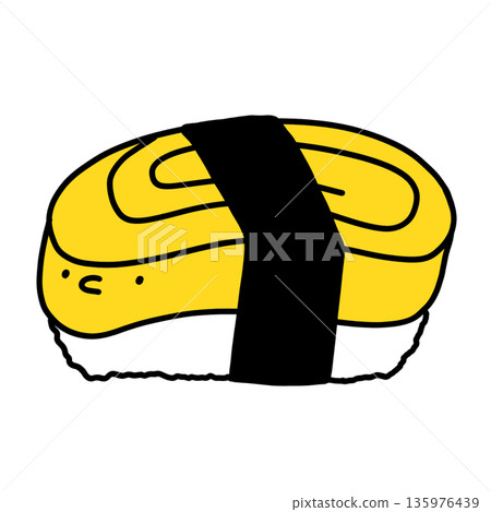 Sweet egg sushi illustration cartoon 135976439