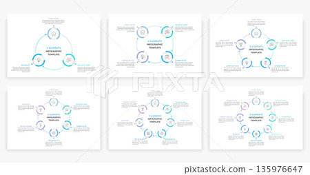 Circular Infographic Templates Set 135976647