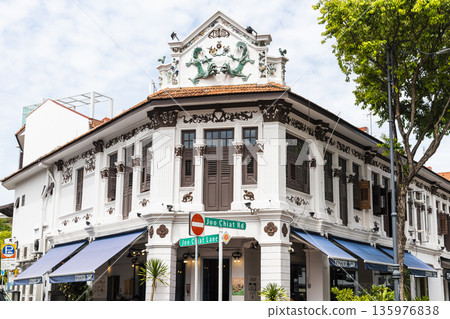 The traditional Shophouses along Joo Chiat Road of Katong-Joo Chiat Place in Singapore. The traditional Shophouses along Joo Chiat Road of Katong-Joo Chiat Place in Singapore. 135976838