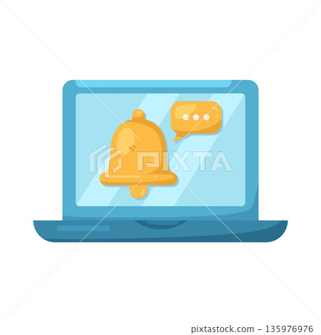 Illustration of notification on a laptop 135976976