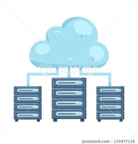 Illustration of cloud computing network 135977119