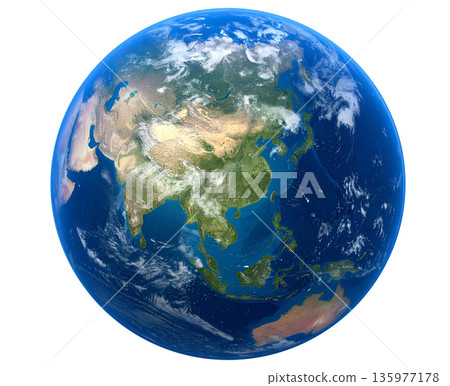 地球全景圖（透明背景/Kirinuki） 135977178