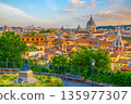 Aerial panoramic cityscape of Rome in Italy 135977307