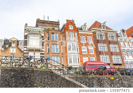 Canal Houses Amsterdam Cityscape in Netherlands Canal Houses Amsterdam Cityscape in Netherlands 135977471